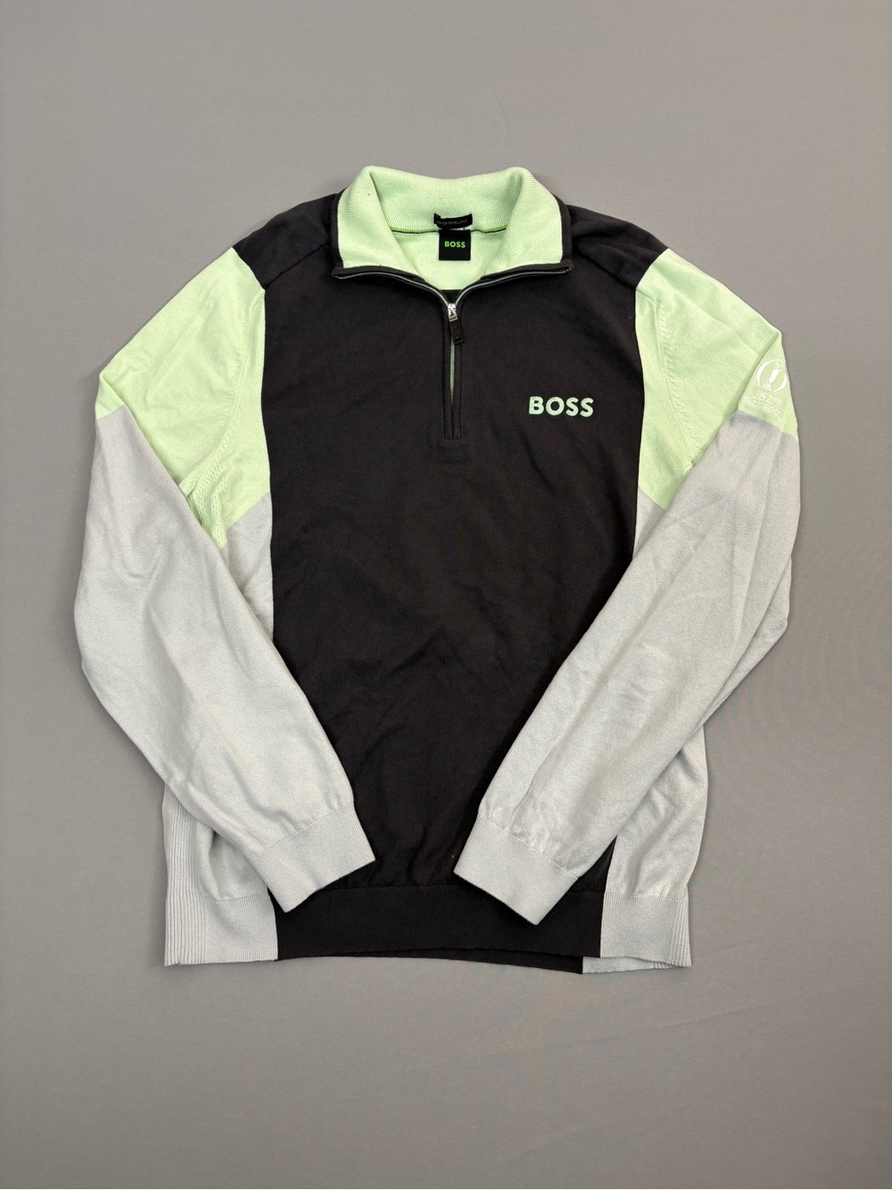 HUGO BOSS Golf Jacket Men’s L Quarter 1/4 Zip Royal Troon 152nd Open Lightweight
